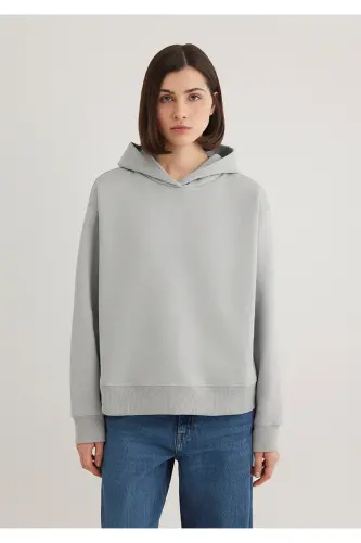 Hooded Gray Sweatshirt 1S10191-70093-Gray - 3