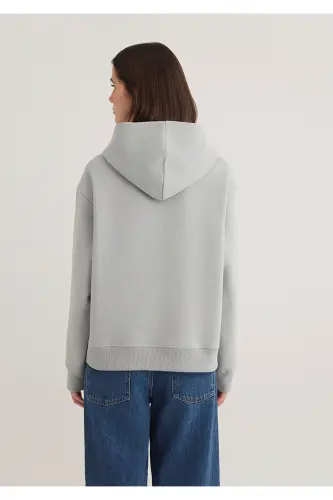 Hooded Gray Sweatshirt 1S10191-70093-Gray - 4