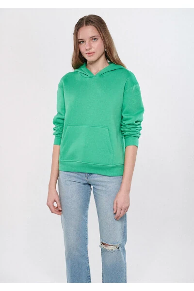 Hooded Green Basic Sweatshirt 167299-71794 - MAVI