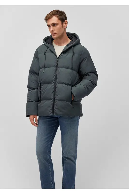 Hooded Green Puffer Jacket 0110349-71598 - 7