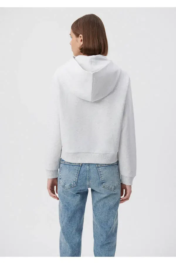 Hooded Grey Basic Sweatshirt 1611771-80196 - 22