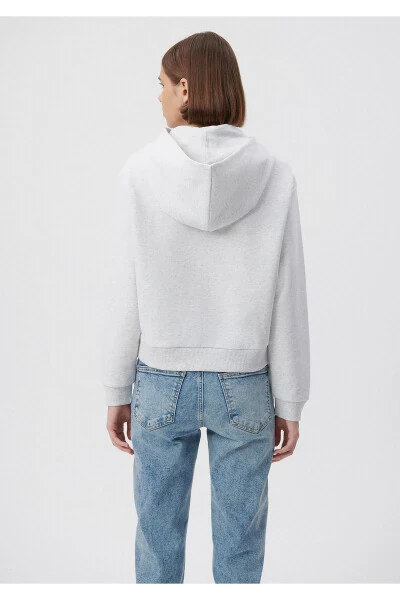 Hooded Grey Basic Sweatshirt 1611771-80196 - 4