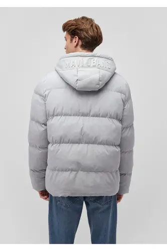 Hooded Grey Puffer Jacket 0110349-70075 - 4