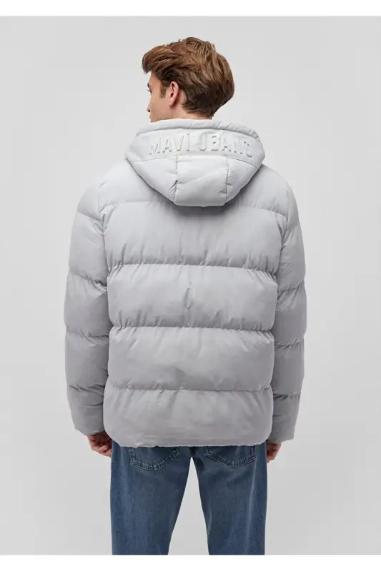 Hooded Grey Puffer Jacket 0110349-70075 - 4