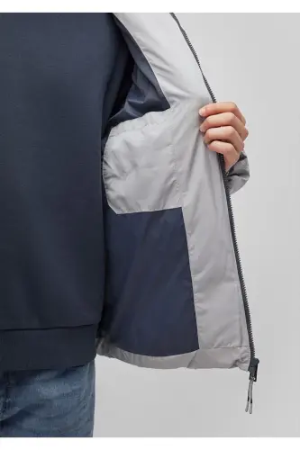 Hooded Grey Puffer Jacket 0110349-70075 - 5