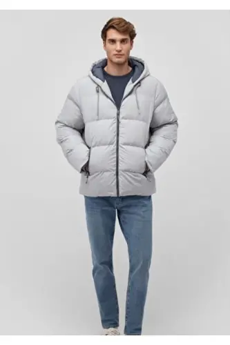 Hooded Grey Puffer Jacket 0110349-70075 - MAVI (1)