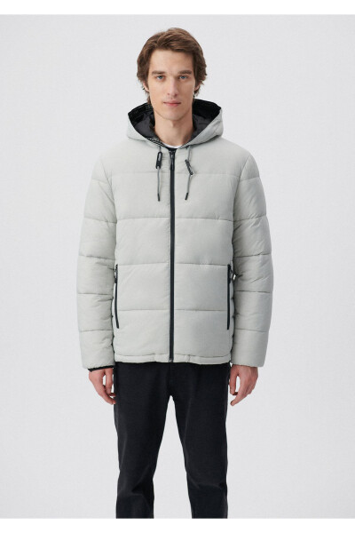 Hooded Grey Puffer Jacket - 2