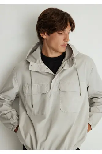 Hooded Grey Sweatshirt (0211155-70144) - 1