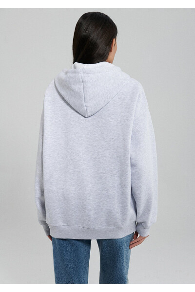 Hooded Grey Sweatshirt with Logo Print 1600361-85438 - 22