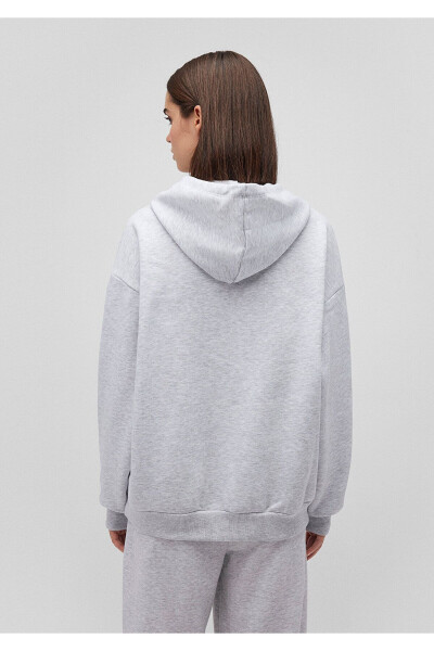 Hooded Grey Sweatshirt with Logo Print 1600361-85438 - 10