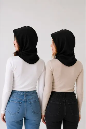 Hooded Hat Scarf Beanie Headscarf Thermal Headwear Headband Warm Sports Headband Neck Gaiter With Cord - 5