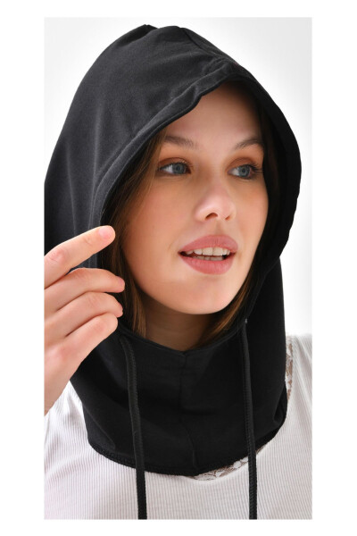 Hooded Hat Scarf Beanie Headscarf Thermal Headwear Headband Warm Sports Headband Neck Gaiter With Cord - 3