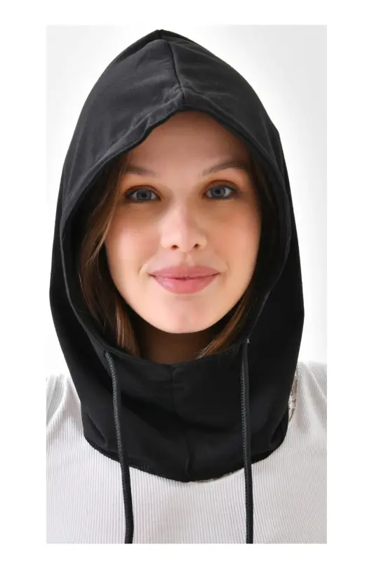 Hooded Hat Scarf Beanie Headscarf Thermal Headwear Headband Warm Sports Headband Neck Gaiter With Cord - 5