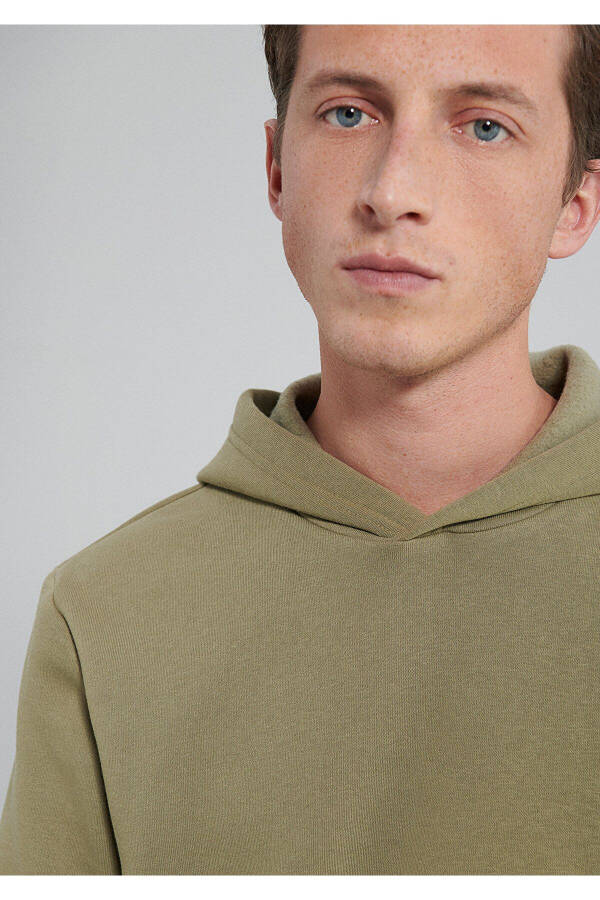 Hooded Khaki Basic Sweatshirt 0610937-71819 - 23