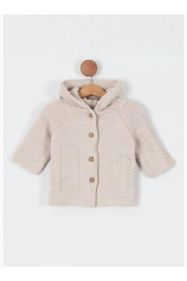 Hooded Knit Baby Cardigan - 1