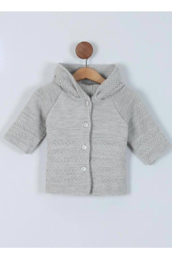 Hooded Knit Baby Cardigan - 1