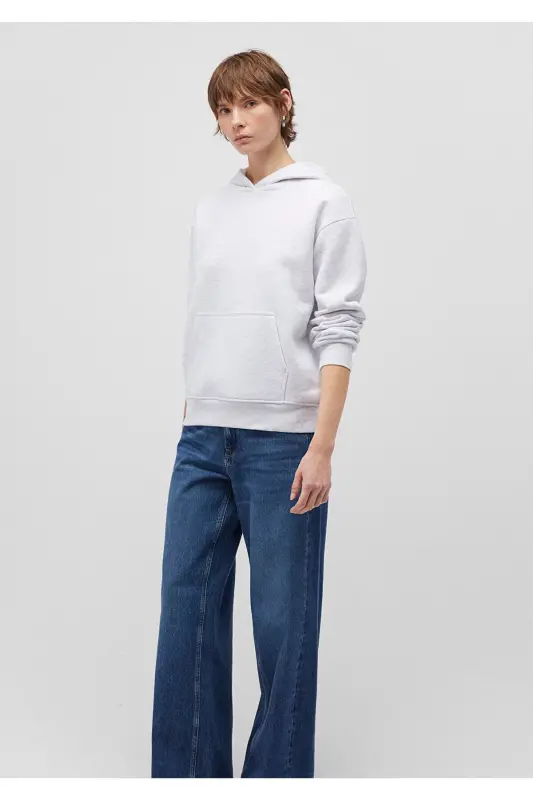 Hooded Light Grey Basic Sweatshirt 167299-85438 - MAVI