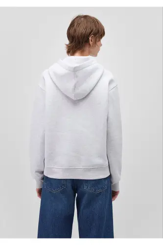 Hooded Light Grey Basic Sweatshirt 167299-85438 - 4