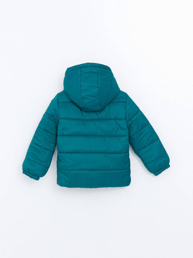Hooded Long-Sleeve Boy's Jacket-Green - 3