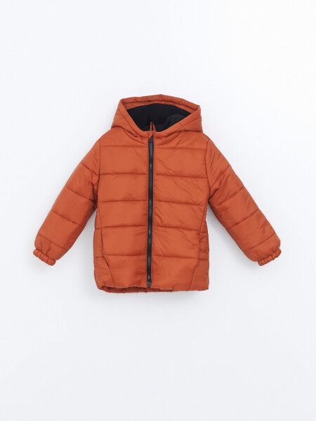 Hooded Long Sleeve Boys' Jacket-Orange - 3