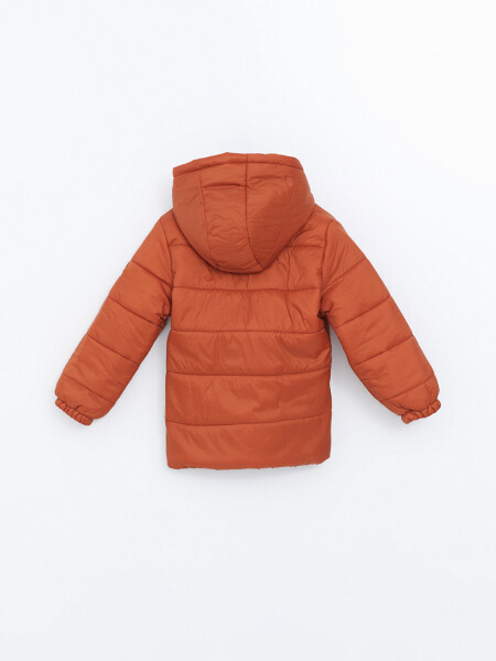 Hooded Long Sleeve Boys' Jacket-Orange - 5