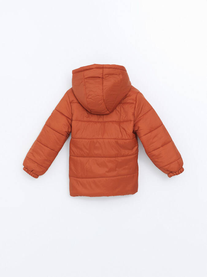 Hooded Long Sleeve Boys' Jacket-Orange - 5