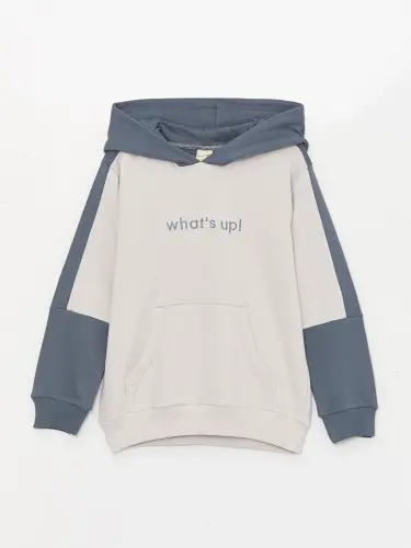 Hooded Long Sleeve Boy's Sweatshirt and Tracksuit Bottoms-Anthracite - 1