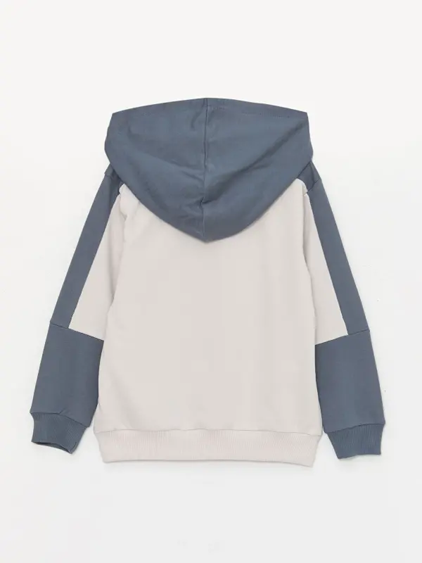 Hooded Long Sleeve Boy's Sweatshirt and Tracksuit Bottoms-Anthracite - 2