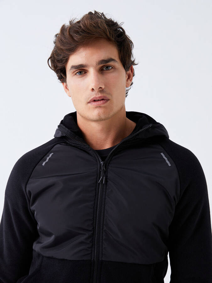 Hooded Long Sleeve Men's Zippered Sweatshirt - 19