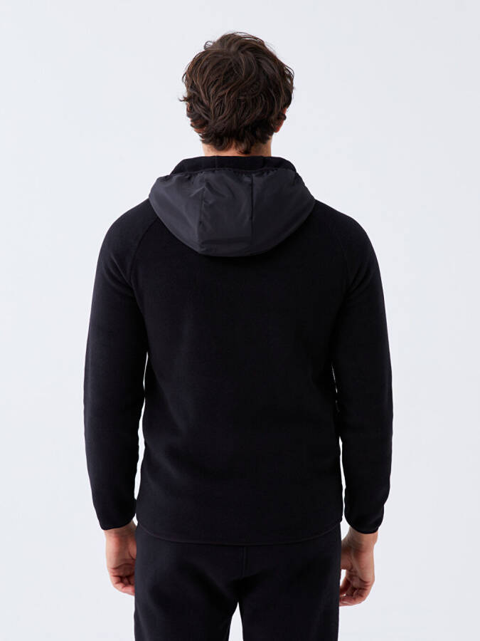 Hooded Long Sleeve Men's Zippered Sweatshirt - 21