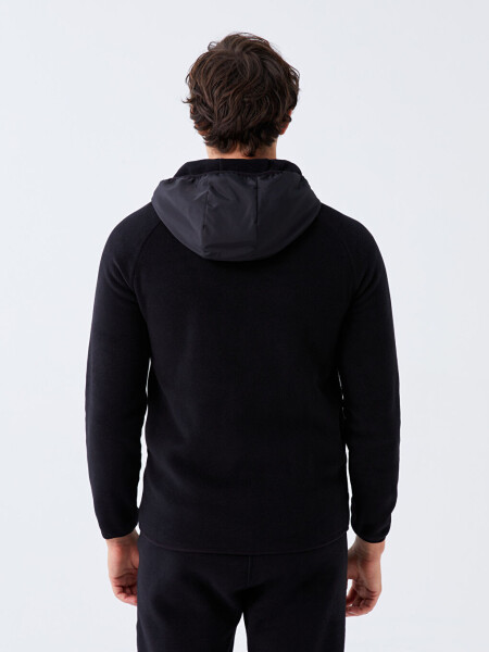 Hooded Long Sleeve Men's Zippered Sweatshirt - 5