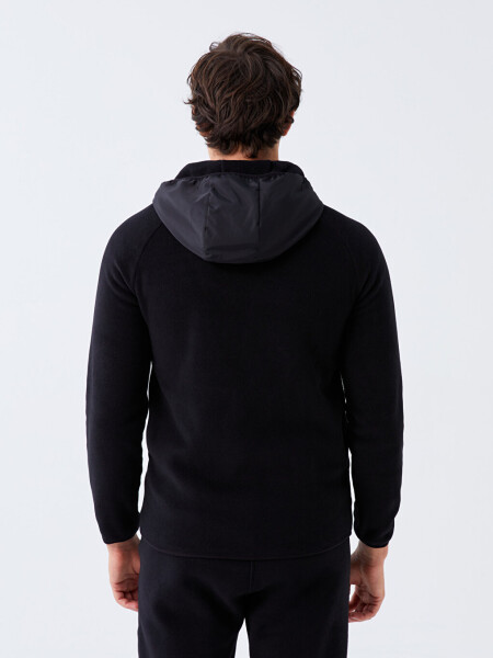 Hooded Long Sleeve Men's Zippered Sweatshirt - 29