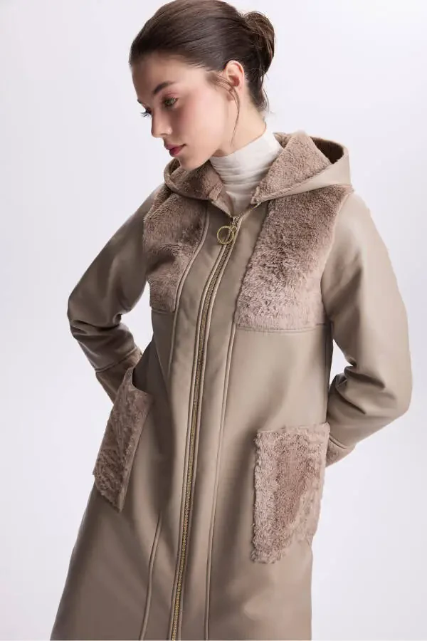 Hooded mink fur coat - 2