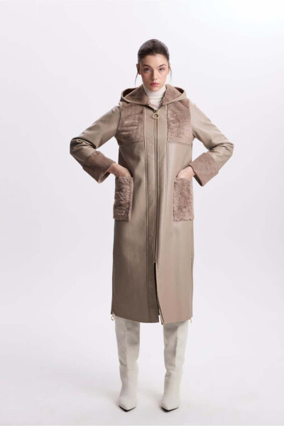 Hooded mink fur coat - 5