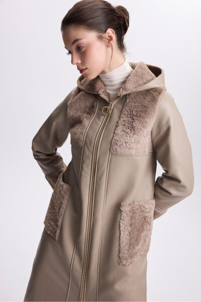 Hooded mink fur coat - 2