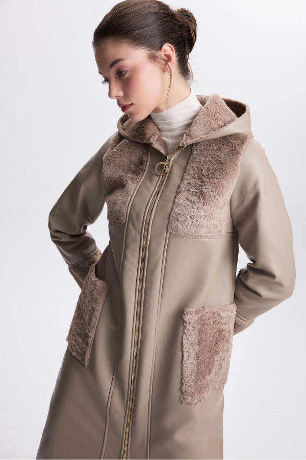 Hooded mink fur coat - 2