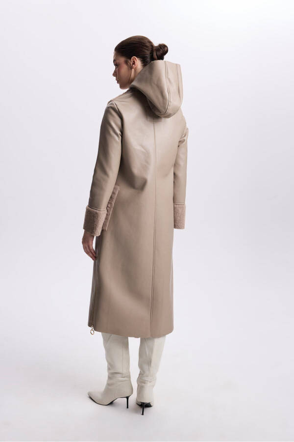 Hooded mink fur coat - 4