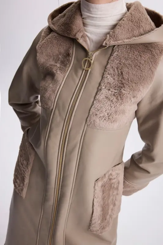 Hooded mink fur coat - 3