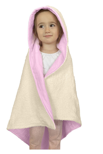 Hooded Muslin Baby & Kid Towel Swaddle Bath Towel Cotton Beach Towel Double-Sided Use - 9