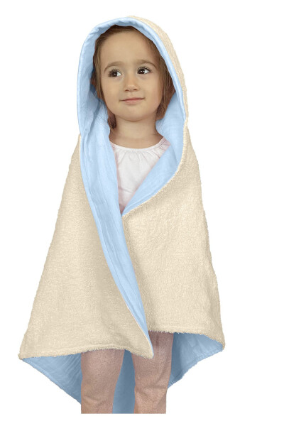 Hooded Muslin Baby Toddler Towel Swaddle Bath Towel Cotton Beach Towel Double-Sided Use - 10