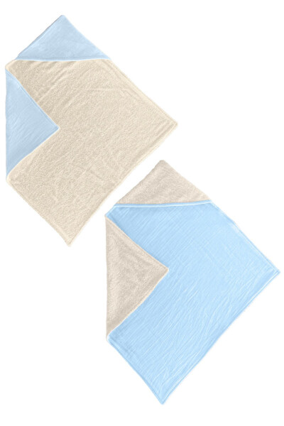 Hooded Muslin Baby Toddler Towel Swaddle Bath Towel Cotton Beach Towel Double-Sided Use - 12