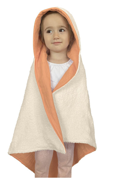 Hooded Muslin Towel Baby Kid Towel Swaddle Bath Towel Cotton Beach Towel Double Sided Use - 10