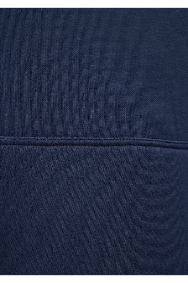 Hooded Navy Blue Basic Sweatshirt 167299-70488 - 7