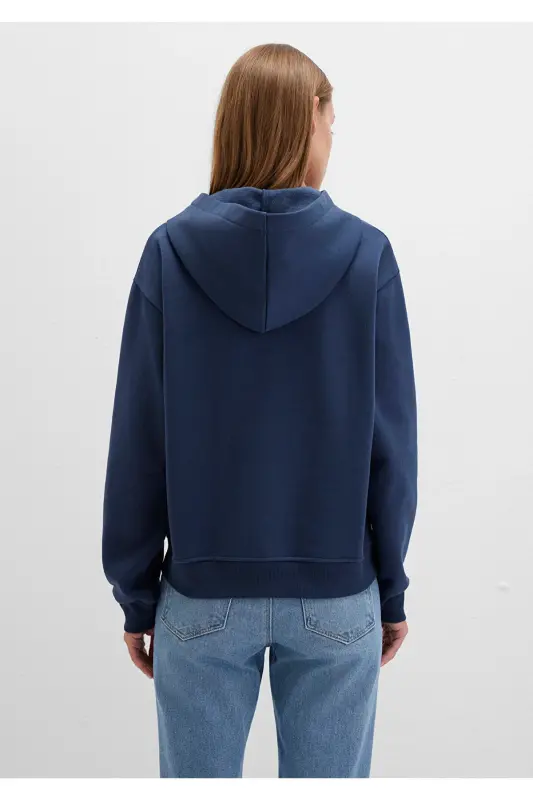 Hooded Navy Blue Basic Sweatshirt 167299-70488 - 5