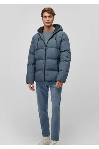 Hooded Navy Blue Puffer Jacket 0110349-70501 - 1