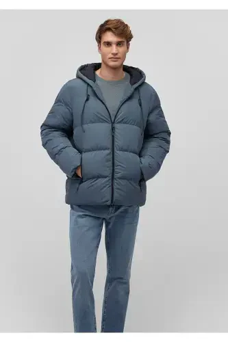 Hooded Navy Blue Puffer Jacket 0110349-70501 - MAVI (1)