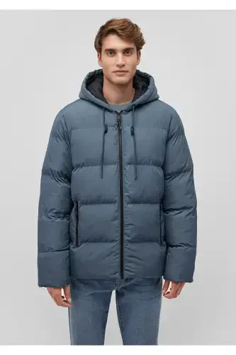 Hooded Navy Blue Puffer Jacket 0110349-70501 - 3