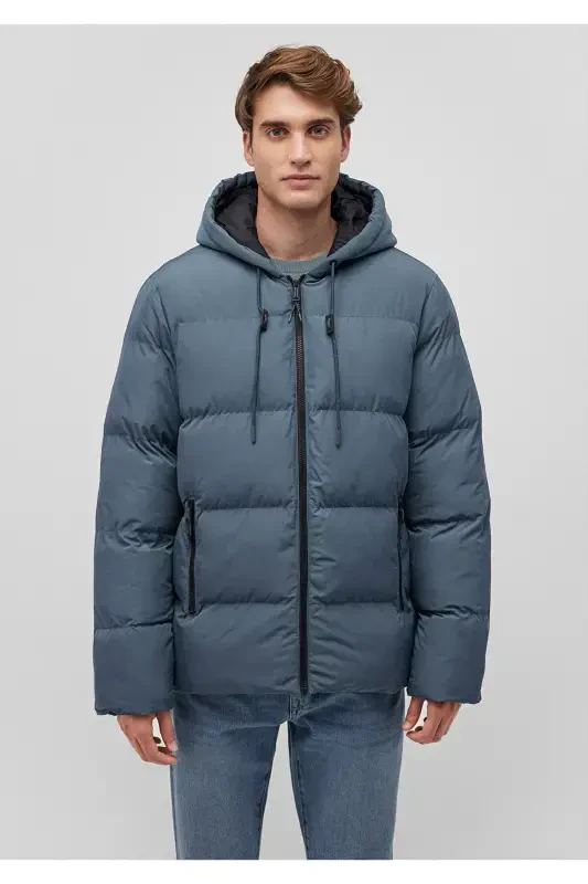 Hooded Navy Blue Puffer Jacket 0110349-70501 - 3