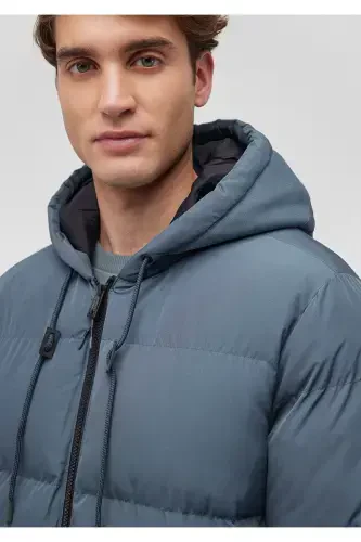 Hooded Navy Blue Puffer Jacket 0110349-70501 - 5