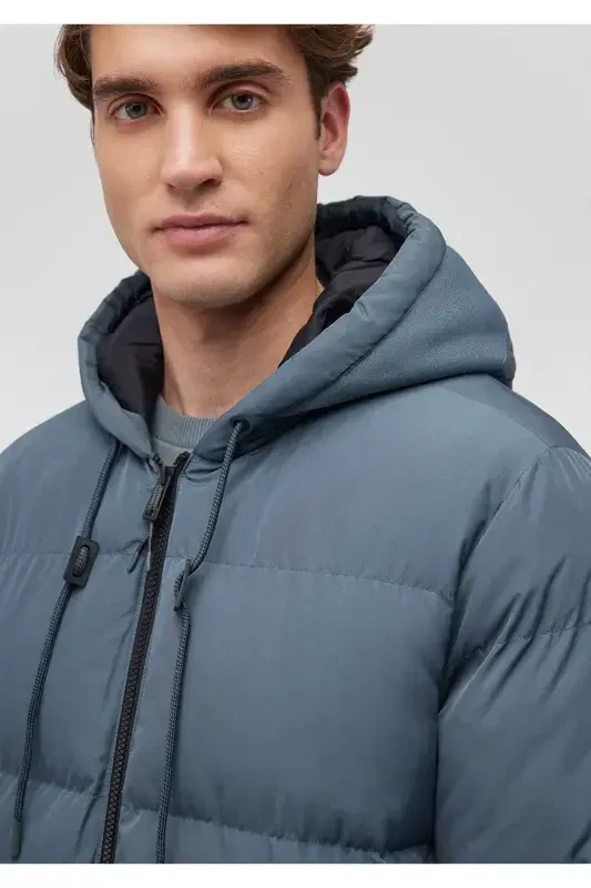 Hooded Navy Blue Puffer Jacket 0110349-70501 - 5